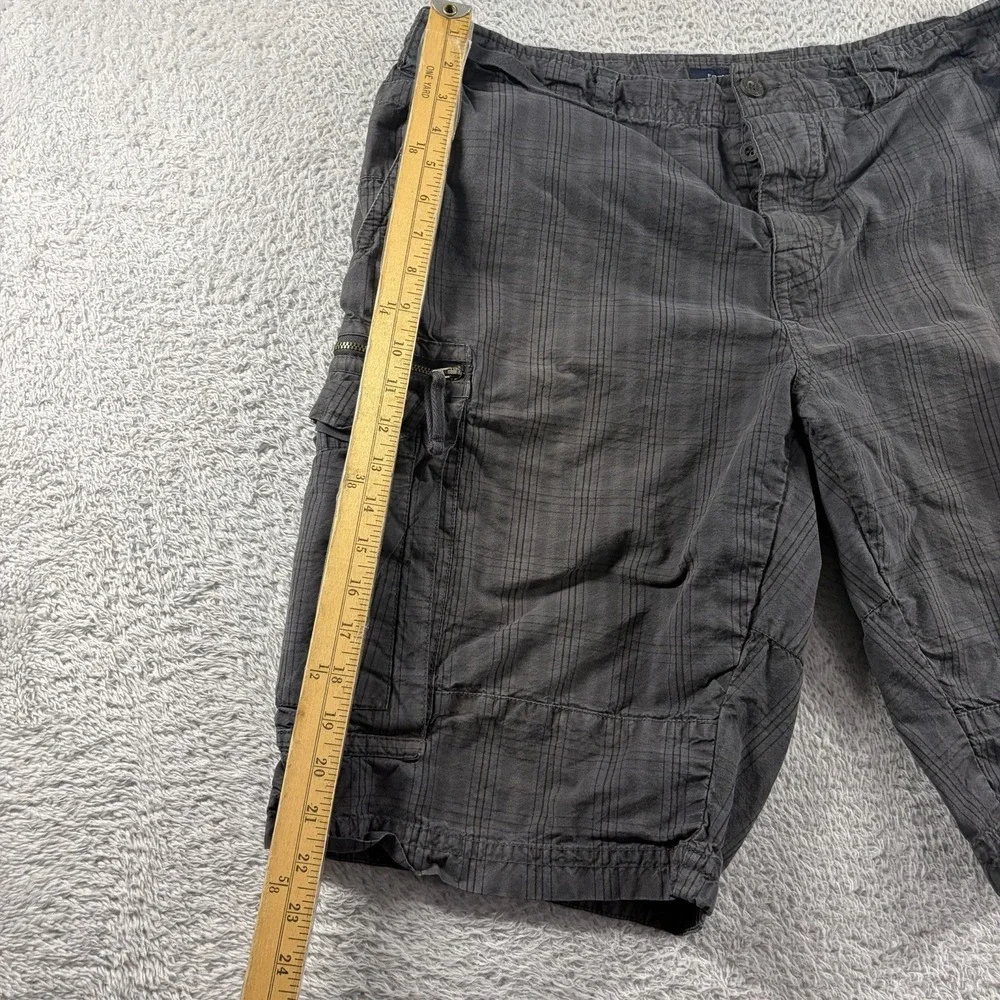 VINTAGE French‎ Connection Cargo Shorts Mens 38 Gray Plaid Y2K Retro Utility